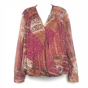 Ralph Lauren Sheer Boho Blouse Size XL